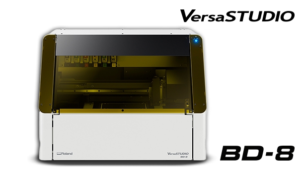 UV-LED Flachbettdrucker Roland VersaUV BD-8, Druckbereich max. 210 mm x 148 mm